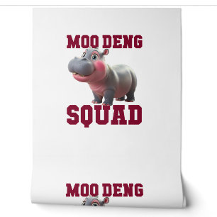 Papier Peint Cute MOO DENG SQUAD Baby Hippo Team Cheer Girls Te