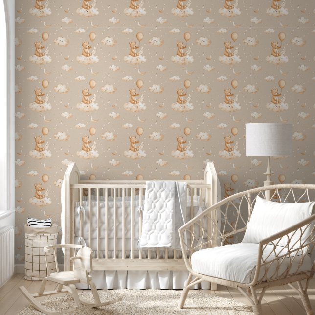 Papier Peint Cute Ours En Teddy Boho (Enfants)