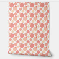 Cute pêche et Hexagons roses Motif géométrique