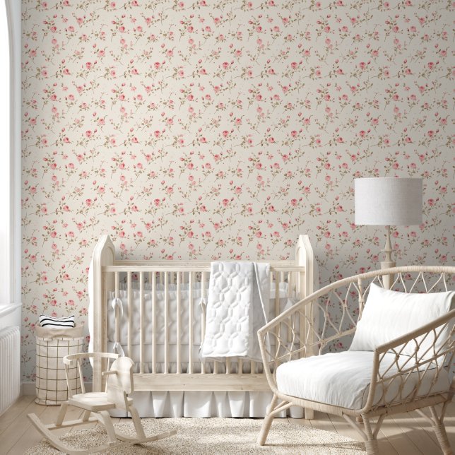 Papier Peint Cute rose Rose Motif (Enfants)