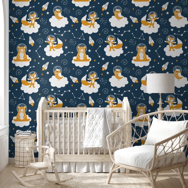 Papier Peint Cute Space Animals Baby's Nursery (Enfants)