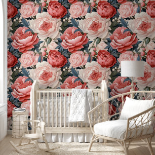 Papier Peint Cute Vibrant Peonies rose Chic Fond d'écran floral