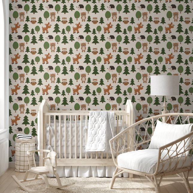 Papier Peint Cute Woodland Forest Animaux Enfants Nursery Room (Enfants)