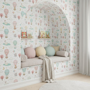 Papier Peint Cygne pastel doux & amis de la nurserie ID1234