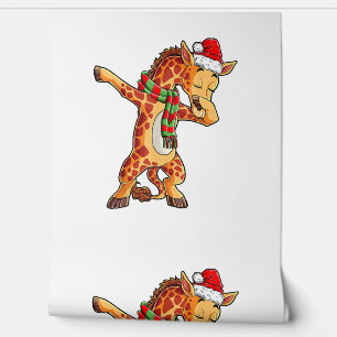 Papier Peint Dabbing Giraffe Père Noël T Shirt Christmas Kids B