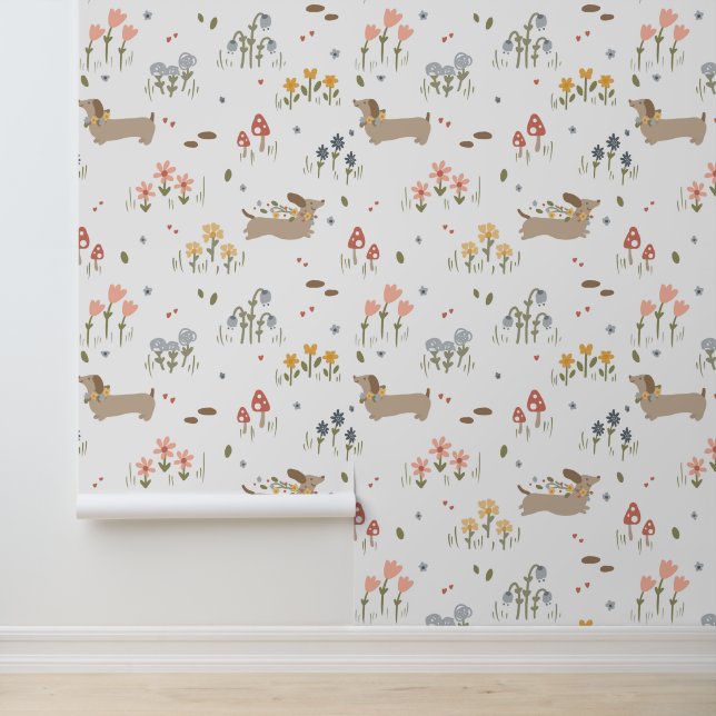 Papier Peint Dachshund Amoureux des chiens Nursery Enfants cham (Application)