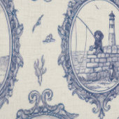 Papier Peint Dachshund Puppy Toile Pattern: Blue & White (Couture)