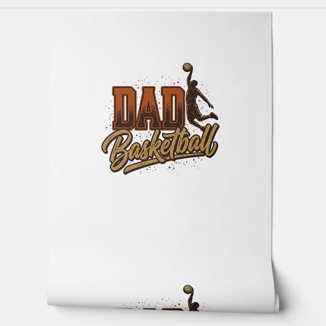 Papier Peint Dad Basketball Vintage Engraving Shirt Design_1 (Déroulement)