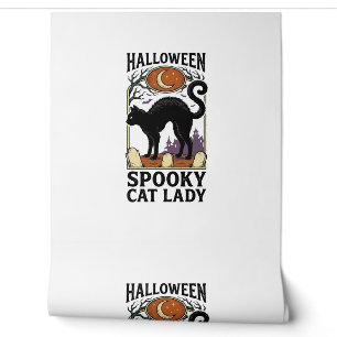 Papier Peint Dame de chat d'Halloween Vintage T-shirt de chat n