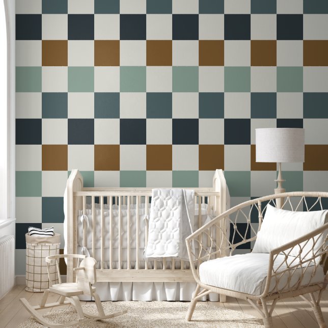 Papier Peint Damier Rétro Vintage (Enfants)