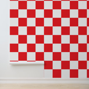 Papier Peint Damier rouge et blanc croate