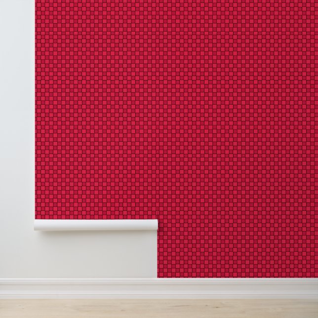 Papier Peint Damier rouge noir (Application)