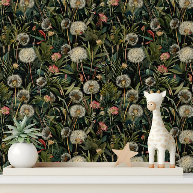 Papier Peint Dandelion Forest Flowers Motif (Créateur téléchargé)