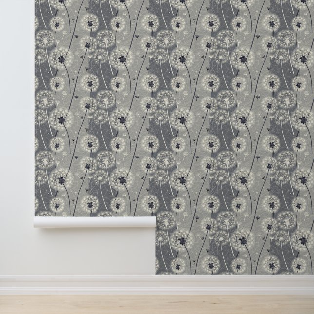 Papier Peint Dandelion monochrome moderne (Application)