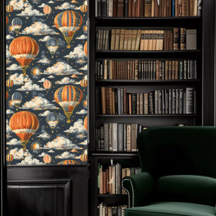 Papier Peint Dark Academia Hot Air Balloons et nuages