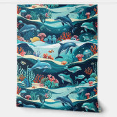 Papier Peint Dauphin sous-marin & corail Reef Peel and Stick (Déroulement)