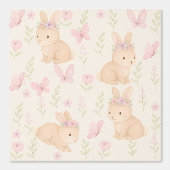 Papier peint de Bunny Floral - Rose doux (Recto)