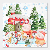 Papier peint de cottage de Noël fantaisiste mignon (Recto)