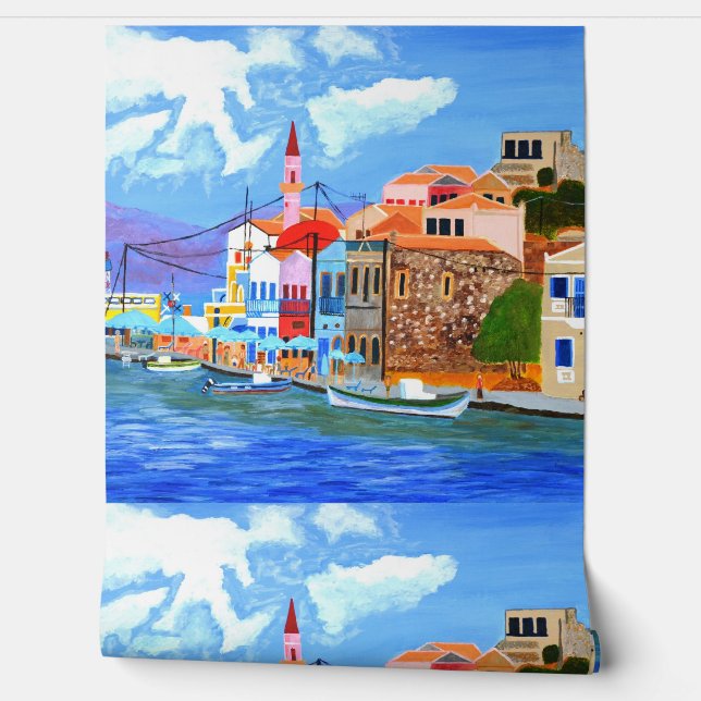 Papier peint de la côte grecque (Déroulement)