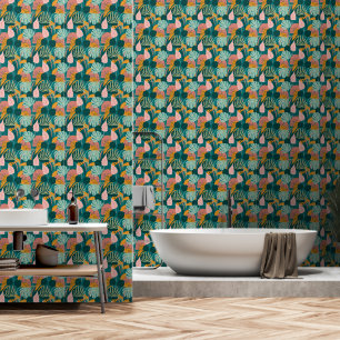 Papier peint de la jungle tropicale colorée
