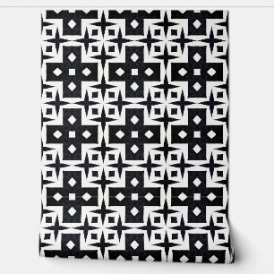 Papier Peint Déco géométrique Moderne Classique Chic Noir et Bl