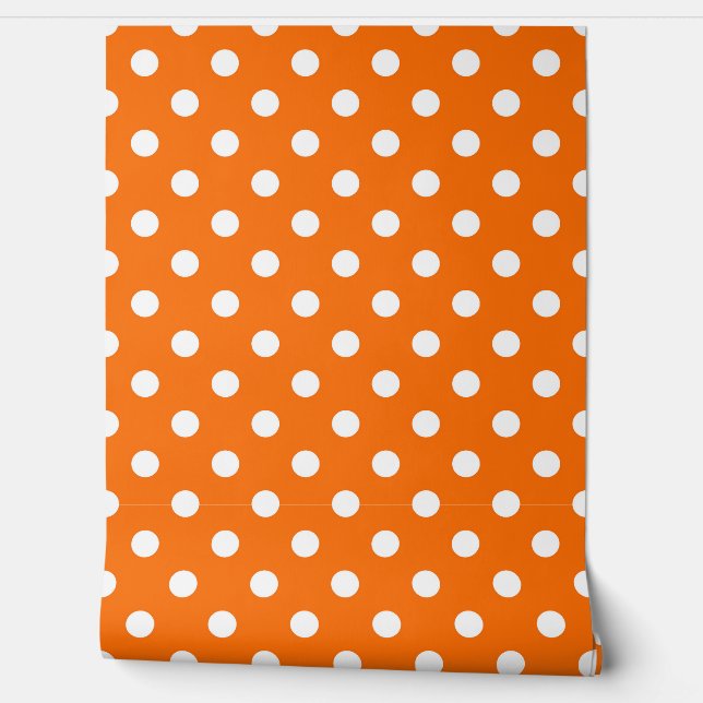 Papier Peint Décor blanc Motif orange (Déroulement)