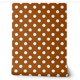 Papier Peint Décor Brown blanc Pois Motif