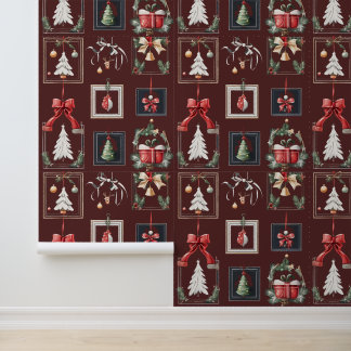 Papier Peint Décorations de Noël élégantes et modernes
