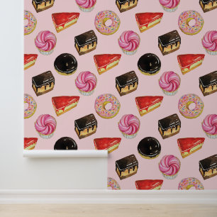 Papier Peint Délicieux Motif alimentaire de dessert de beigne d