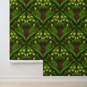 Papier Peint Dendroctones et fougères, feuilles verts