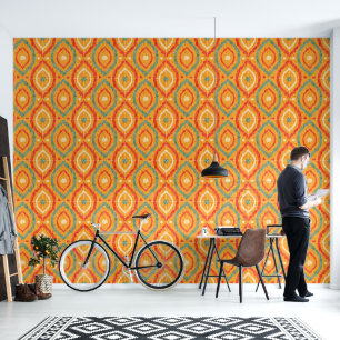 Papier Peint Design abstrait rétro dans le style navajo Ikat.