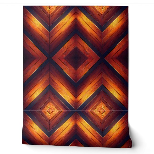 Papier Peint Design Chevron en bois brillant (Déroulement)