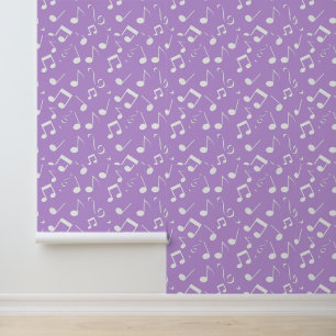 Papier Peint Design de notes musicales blanches