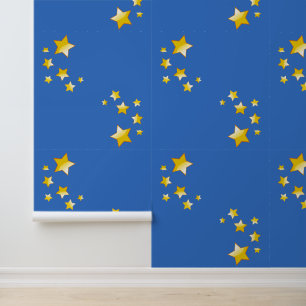 Papier Peint Design Jaune Cinq Étoiles