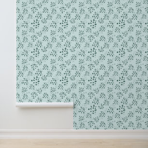 Papier Peint Design Turquoise feuilleté bleu vert