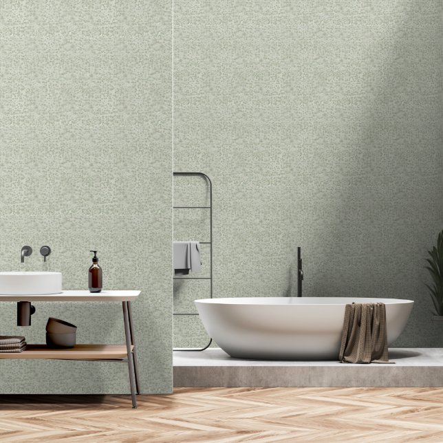 Papier Peint Design vert pastel (Salle de bain)
