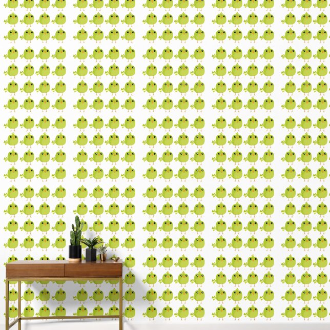 Papier Peint Dessin animé d'oiseau vert (Couloir)