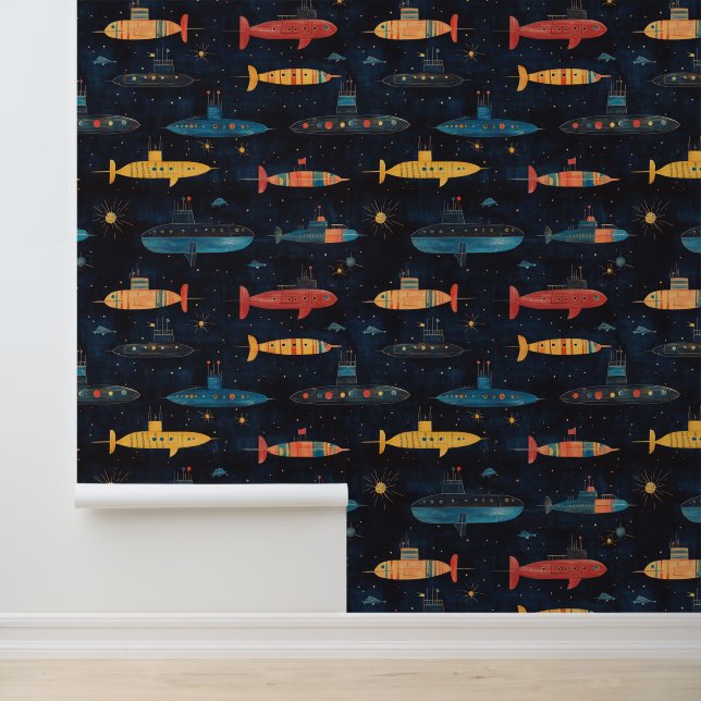 Papier Peint Dessin de chalands sous-marins (Application)