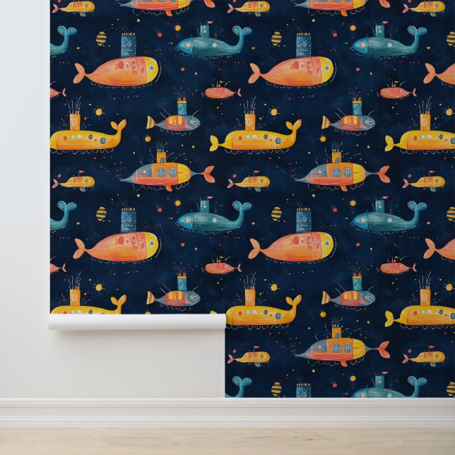 Papier Peint Dessin de chalands sous-marins (Application)