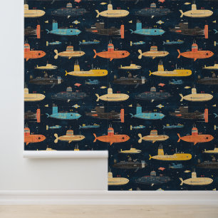 Papier Peint Dessin de chalands sous-marins