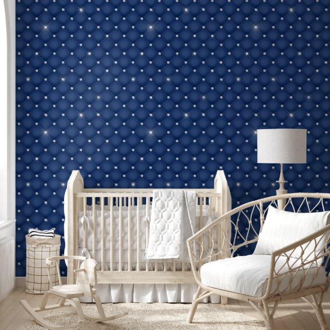 Papier Peint Diamant De Luxe Tufted Gras Gras Bleu (Enfants)