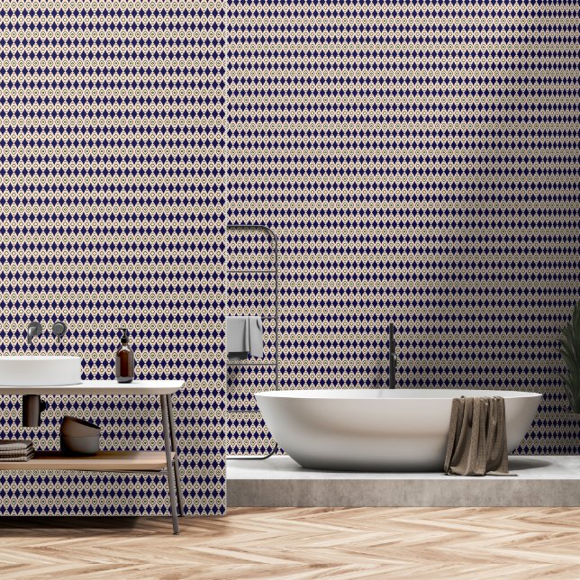 Papier Peint Diamant géométrique (Salle de bain)