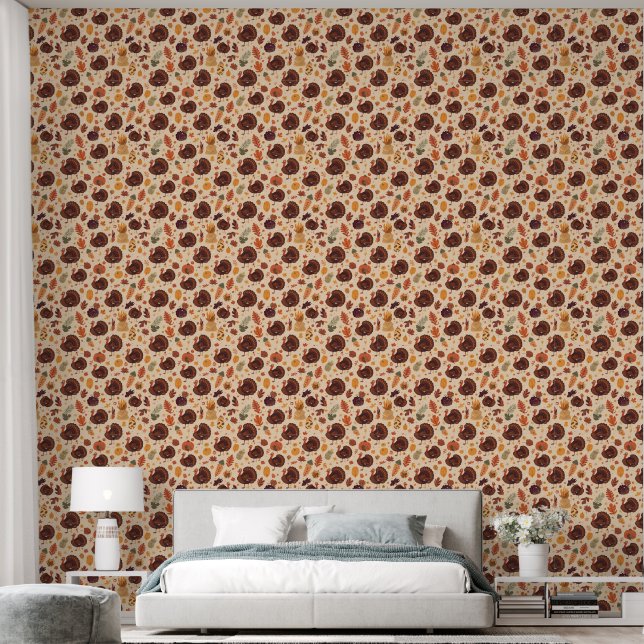 Papier Peint Dinde de Thanksgiving (Chambre à coucher)