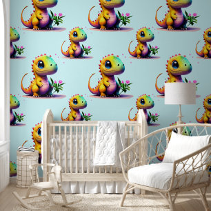 Papier Peint Dinosaure bébé T-Rex mignon