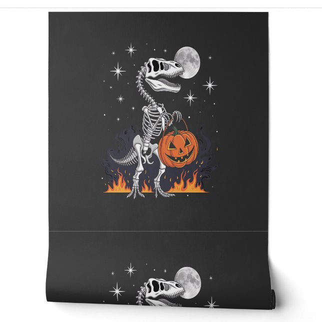Papier Peint Dinosaure d'Halloween Spooky Saurus (Déroulement)
