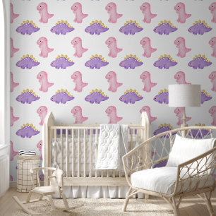 Papier Peint Dinosaures Rêve Rose