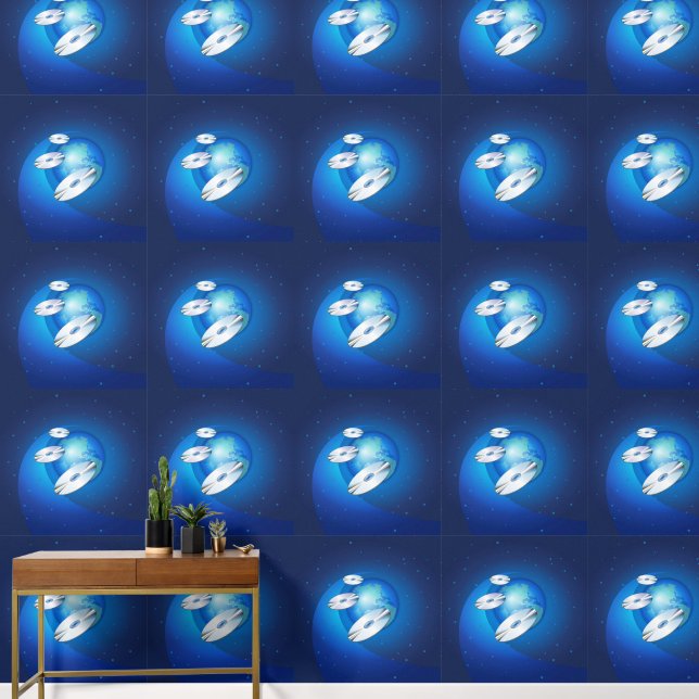 Papier Peint Disques volants (Couloir)