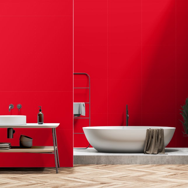 Papier Peint DIY Rouge Simple Autorité® (Salle de bain)