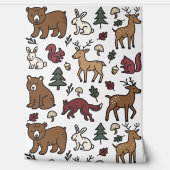 Papier Peint Dodle des forêts boisées Animaux (Déroulement)