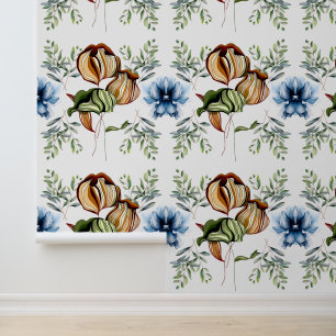 Papier Peint Domaine de Foliage Floral Boho Chic Rustic Vintage